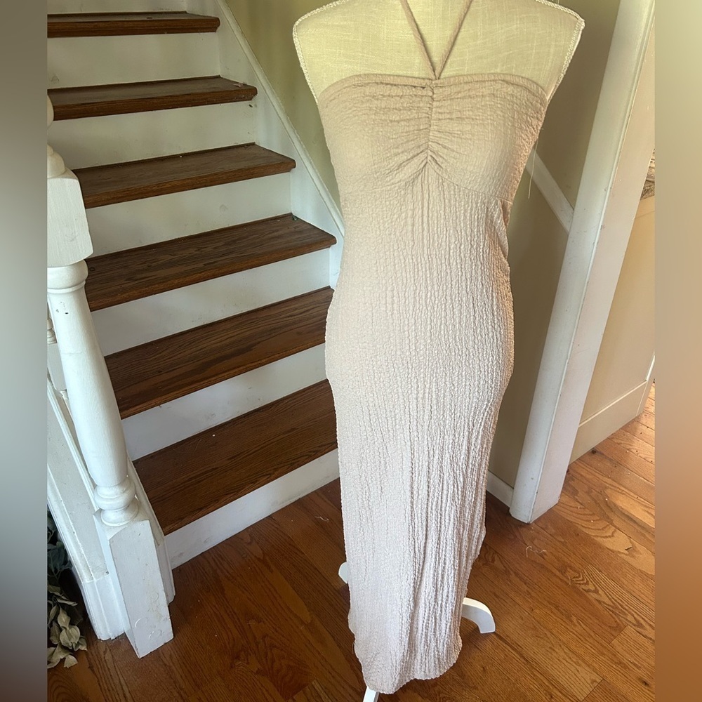 NWT See You Monday LA Beige Halter Bodycon   Beach Cover up/Dress size M‎ Travel